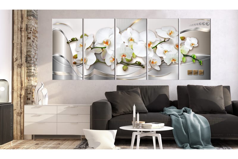Tavla Blooming Orchids 225x90 - Artgeist sp. z o. o. - Inredning & dekor - Tavlor & konst - Canvastavla