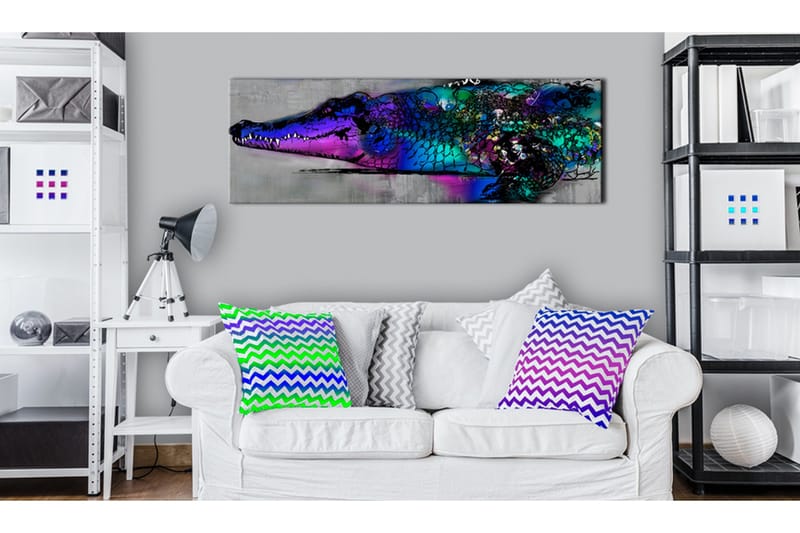 Tavla Blue Alligator 120x40 cm - Inredning & dekor - Tavlor & konst - Canvastavla