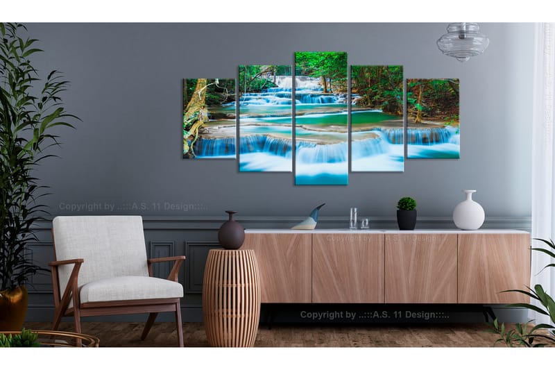 TAVLA Blue Waterfall In Kanchanaburi Thailand 200x100 - Artgeist sp. z o. o. - Inredning & dekor - Tavlor & konst - Canvastavla