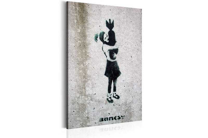 Tavla Bomb Hugger By Banksy 40X60 Grå|Vit - Artgeist sp. z o. o. - Inredning & dekor - Tavlor & konst - Canvastavla
