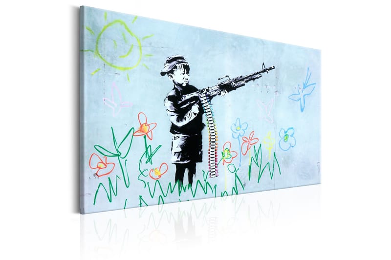 Tavla Boy with Gun by Banksy 90x60 - Inredning & dekor - Tavlor & konst - Canvastavla
