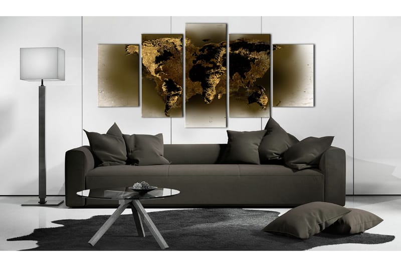 Tavla Brass Continents 100x50 - Artgeist sp. z o. o. - Inredning & dekor - Tavlor & konst - Canvastavla