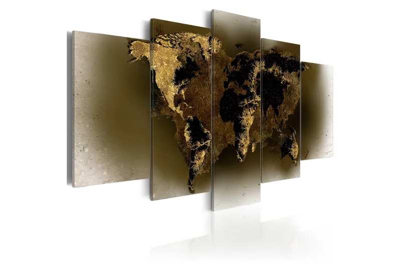 Tavla Brass Continents 100x50, Artgeist sp. z o. o.