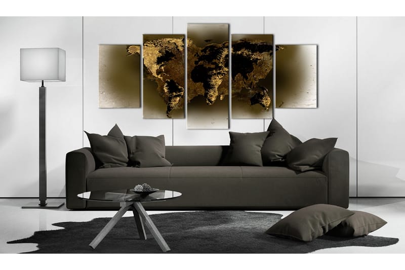 Tavla Brass Continents 200X100 Beige|Vit - Artgeist sp. z o. o. - Inredning & dekor - Tavlor & konst - Canvastavla