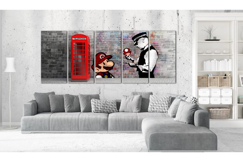 Tavla Brick Graffiti 200x80 - Artgeist sp. z o. o. - Inredning & dekor - Tavlor & konst - Canvastavla