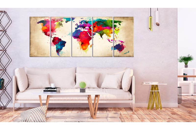 Tavla Bright Continents 225x90, Artgeist sp. z o. o.