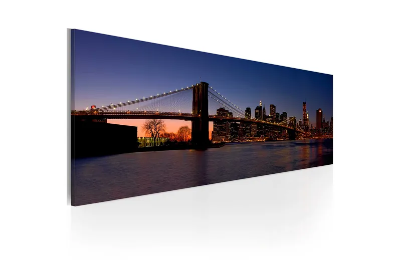 Tavla Brooklyn Bridge Panorama 120X40 Blå|Brun|Flerfärgad - Artgeist sp. z o. o. - Inredning & dekor - Tavlor & konst - Canvastavla