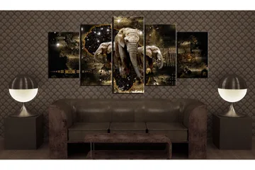 Tavla Brown Elephants 100x50 - Artgeist sp. z o. o. - Inredning & dekor - Tavlor & konst - Canvastavla