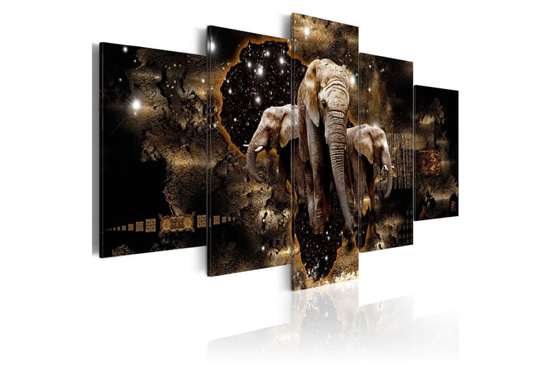Tavla Brown Elephants 100x50, Artgeist sp. z o. o.