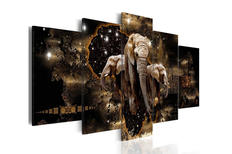 Tavla Brown Elephants 200X100 Brun, Artgeist sp. z o. o.