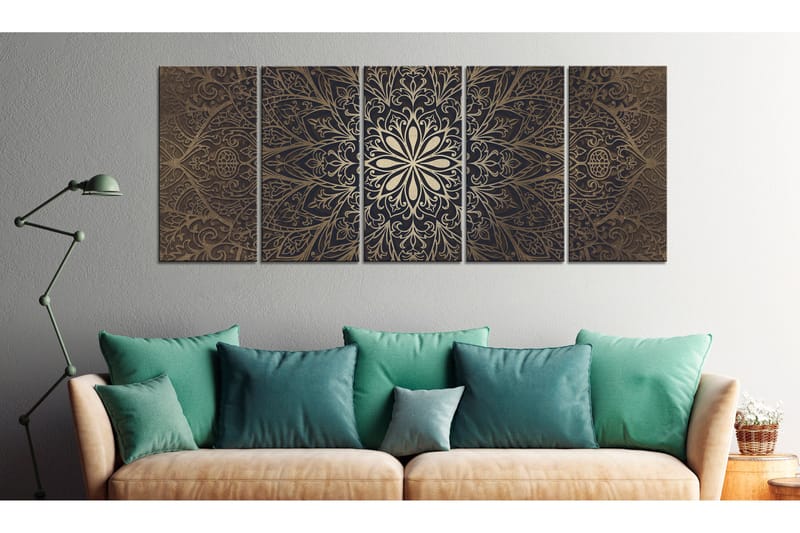Tavla Brown Mandala 200x80 - Artgeist sp. z o. o. - Inredning & dekor - Tavlor & konst - Canvastavla
