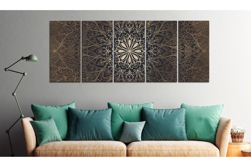 Tavla Brown Mandala 225X90 Brun - Artgeist sp. z o. o. - Inredning & dekor - Tavlor & konst - Canvastavla
