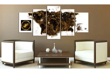 Tavla Brown Map 100x50 - Artgeist sp. z o. o. - Inredning & dekor - Tavlor & konst - Canvastavla