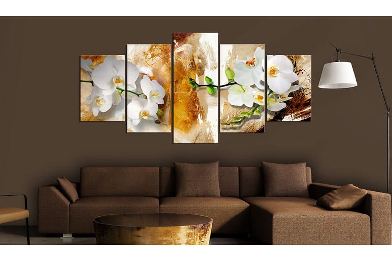Tavla Brown Paint And Orchid 200x100 - Artgeist sp. z o. o. - Inredning & dekor - Tavlor & konst - Canvastavla