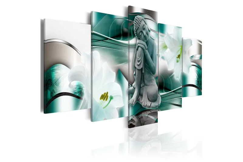 Tavla Buddha And Lilies 100x50, Artgeist sp. z o. o.