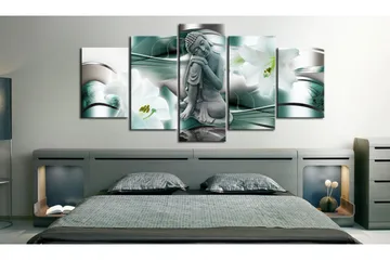 Tavla Buddha And Lilies 200x100 - Artgeist sp. z o. o. - Inredning & dekor - Tavlor & konst - Canvastavla