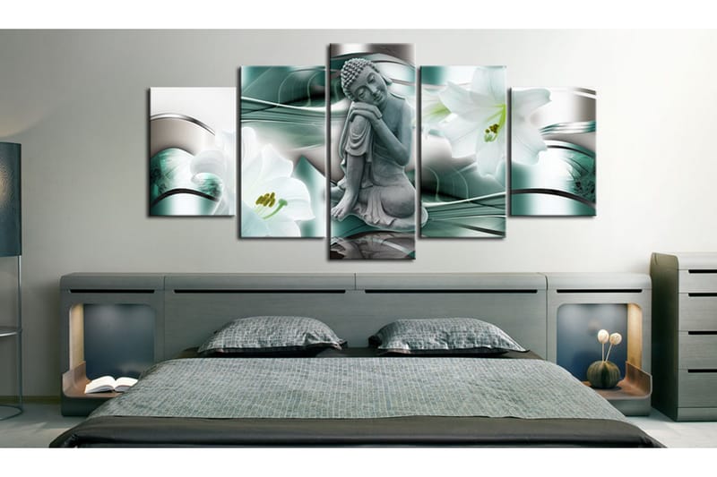 Tavla Buddha And Lilies 200x100 - Artgeist sp. z o. o. - Inredning & dekor - Tavlor & konst - Canvastavla