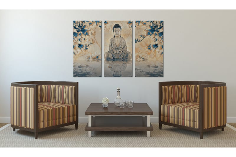 Tavla Buddhistiska Ritual 60X40 Blå|Flerfärgad - Artgeist sp. z o. o. - Inredning & dekor - Tavlor & konst - Canvastavla