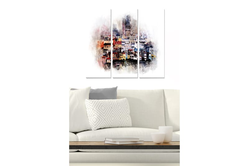 Tavla Building 3-Pack Flerfärgad Flerfärgad 20X50 - 20x50 cm - Inredning & dekor - Tavlor & konst - Canvastavla