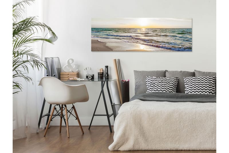 TAVLA Calm Waves (1 Part) Narrow Grey 135x45 - Artgeist sp. z o. o. - Inredning & dekor - Tavlor & konst - Canvastavla