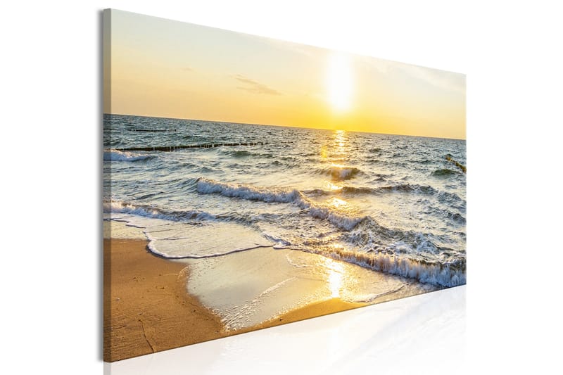 TAVLA Calm Waves (1 Part) Narrow Golden 150x50 - Artgeist sp. z o. o. - Inredning & dekor - Tavlor & konst - Canvastavla