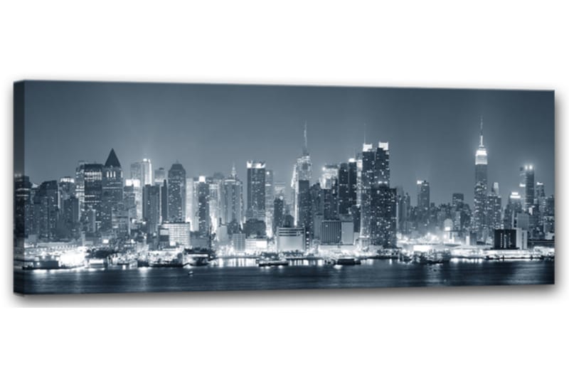 Tavla Canvas Manhattan Blå 150X60 - 60x150 - Canvastavla