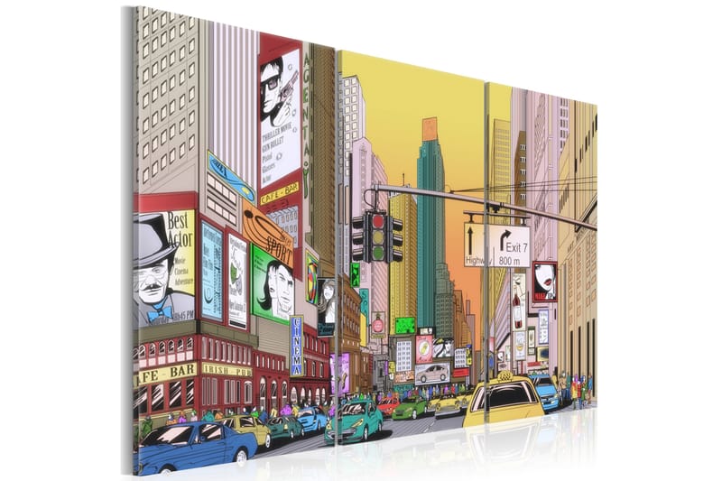 TAVLA Cartoon city 90x60 - Artgeist sp. z o. o. - Inredning & dekor - Tavlor & konst - Canvastavla
