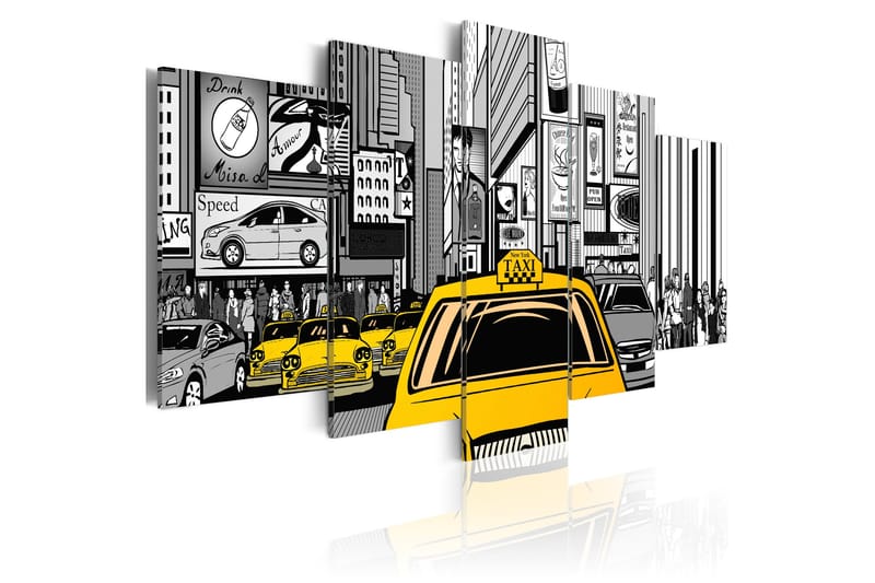 Tavla Cartoon Taxi 100x50, Artgeist sp. z o. o.