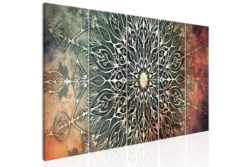 Tavla Center 5 Parts Narrow Green 200X80 Flerfärgad - Artgeist sp. z o. o. - Inredning & dekor - Tavlor & konst - Canvastavla