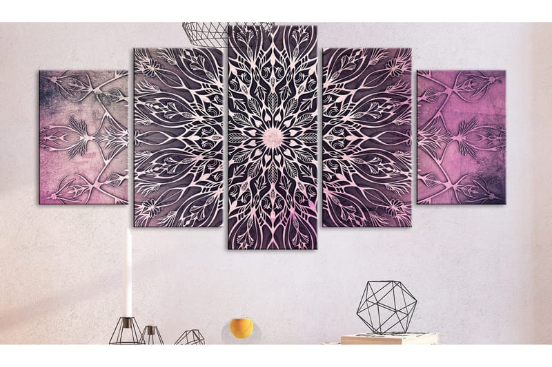 Tavla Center 5 Parts Wide Pink 100x50 - Artgeist sp. z o. o. - Inredning & dekor - Tavlor & konst - Canvastavla
