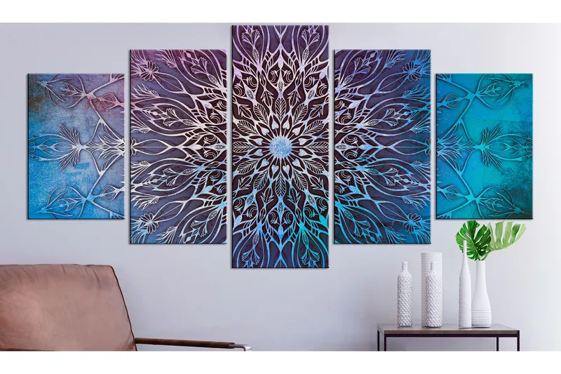 Tavla Center 5 Parts Wide Blue 100X50 Blå - Artgeist sp. z o. o. - Inredning & dekor - Tavlor & konst - Canvastavla