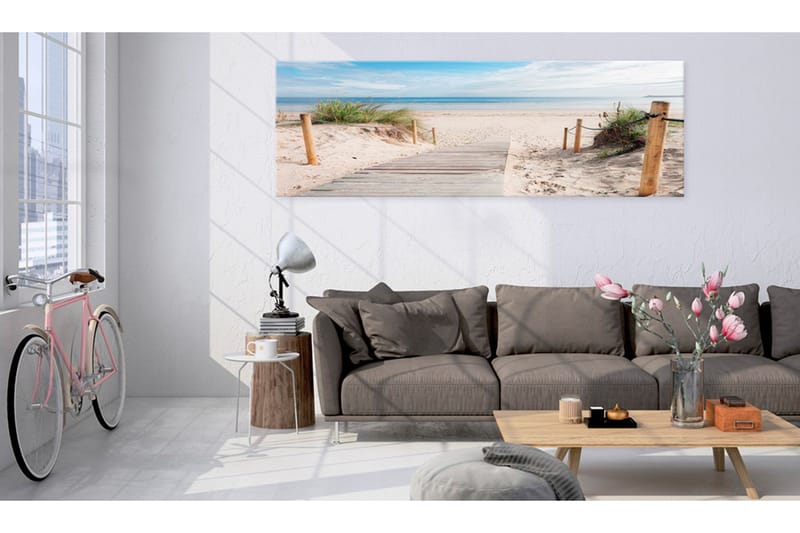Tavla Charming Beach 150X50 Beige Landskap - Artgeist sp. z o. o. - Canvastavla