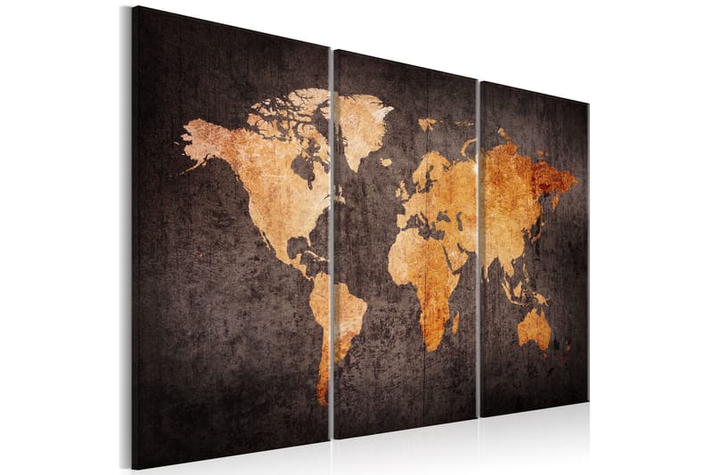 Tavla Chestnut World Map 90x60, Artgeist sp. z o. o.