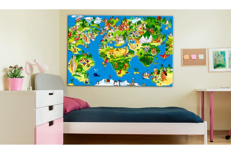 Tavla Children's Map (1 Part) Wide 90x60, Artgeist sp. z o. o.