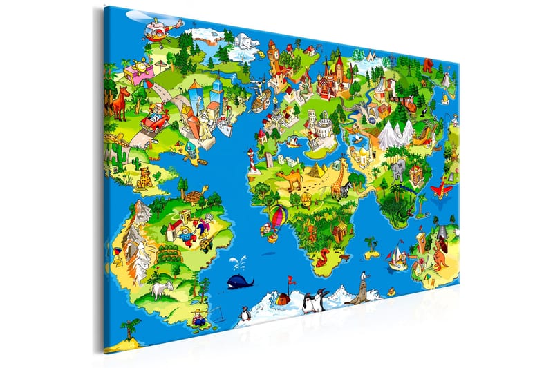 Tavla Children's Map (1 Part) Wide 90x60 - Artgeist sp. z o. o. - Inredning & dekor - Tavlor & konst - Canvastavla