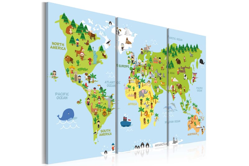 Tavla Children'S World 120X80 Flerfärgad|Vit, Artgeist sp. z o. o.
