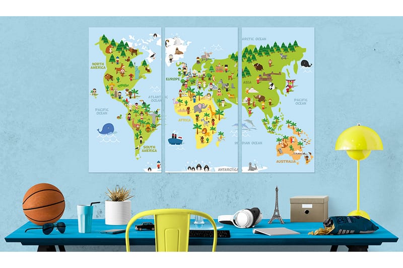 Tavla Children'S World 90X60 Flerfärgad|Vit - Artgeist sp. z o. o. - Inredning & dekor - Tavlor & konst - Canvastavla