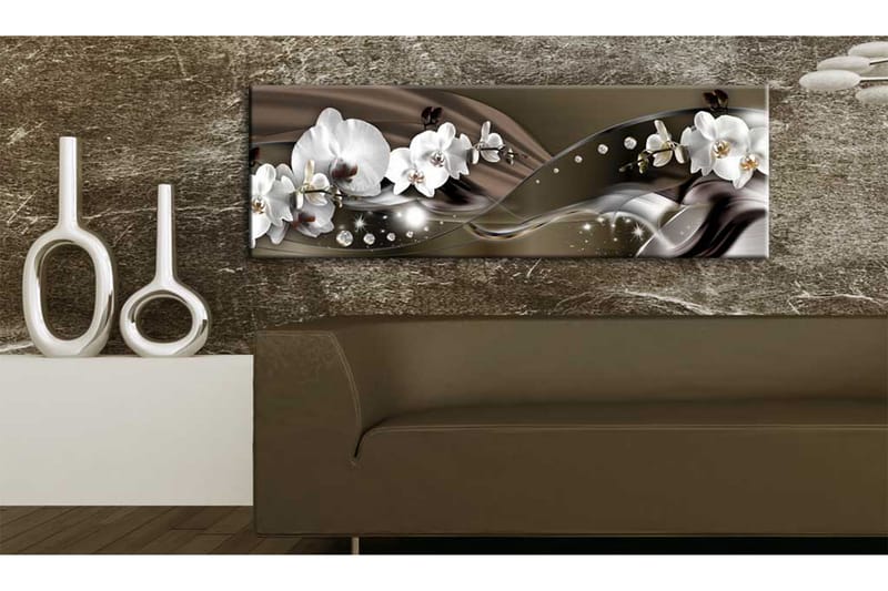 Tavla Chocolate Dance Of Orchid 135X45 Flerfärgad|Vit - Artgeist sp. z o. o. - Inredning & dekor - Tavlor & konst - Canvastavla