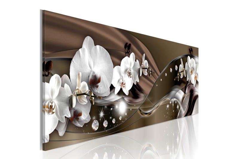 Tavla Chocolate Dance Of Orchid 135X45 Flerfärgad|Vit - Artgeist sp. z o. o. - Inredning & dekor - Tavlor & konst - Canvastavla