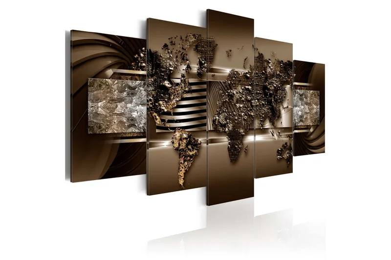 Tavla Chocolate Map 100X50 Brun, Artgeist sp. z o. o.