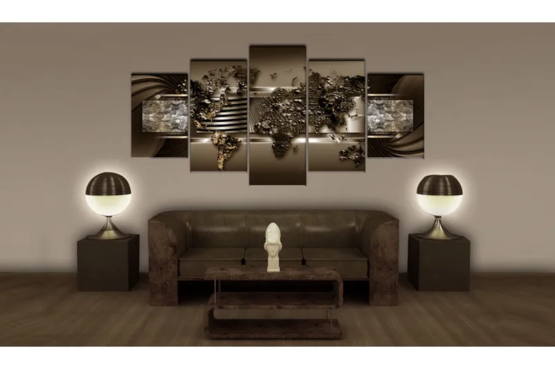 Tavla Chocolate Map 100X50 Brun - Artgeist sp. z o. o. - Inredning & dekor - Tavlor & konst - Canvastavla