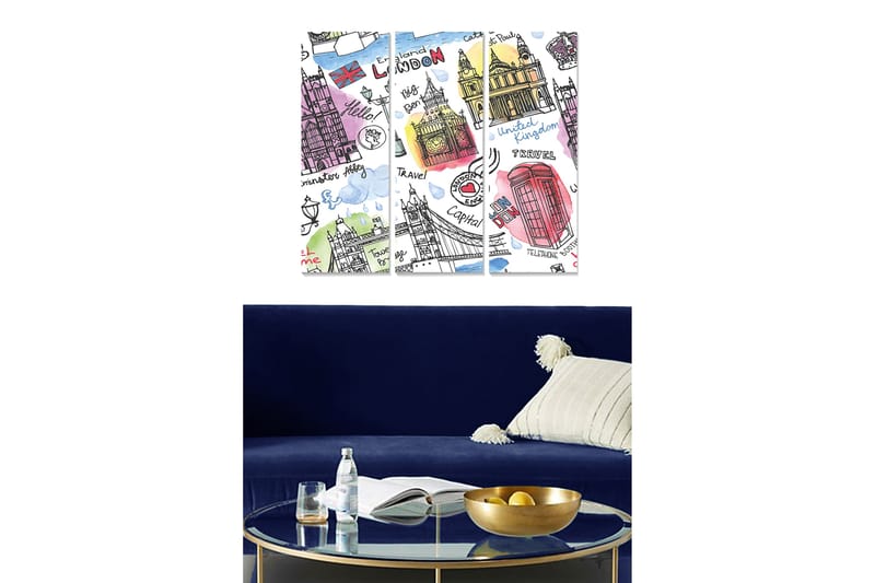 Tavla City 3-Pack Flerfärgad 20X50 - 20x50 cm - Inredning & dekor - Tavlor & konst - Canvastavla