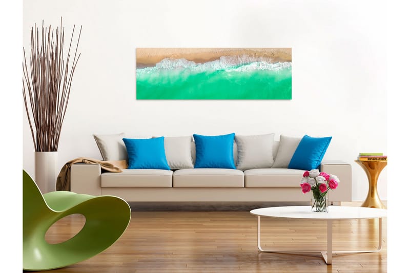 TAVLA Coast (1 Part) Narrow Green 135x45 - Artgeist sp. z o. o. - Inredning & dekor - Tavlor & konst - Canvastavla