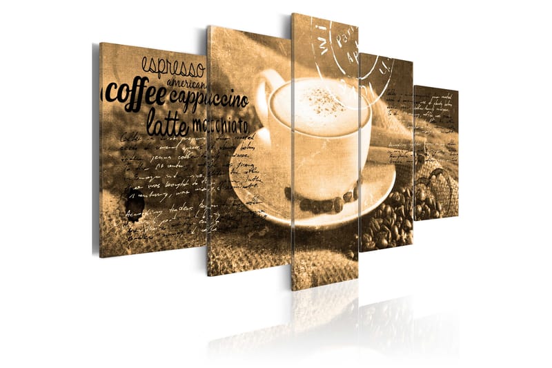 TAVLA Coffe Espresso Cappuccino Latte Machiato 200x100 - Artgeist sp. z o. o. - Inredning & dekor - Tavlor & konst - Canvastavla