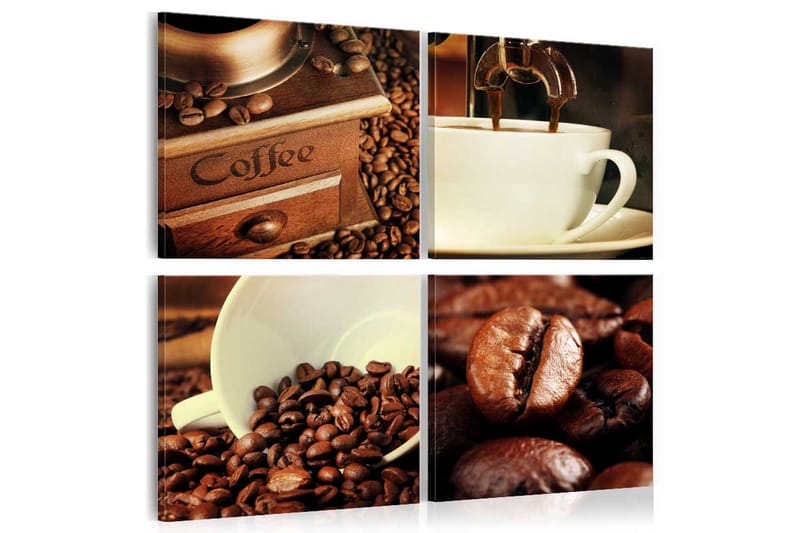 Tavla Coffee Tasting 80X80 Brun|Vit - Artgeist sp. z o. o. - Inredning & dekor - Tavlor & konst - Canvastavla