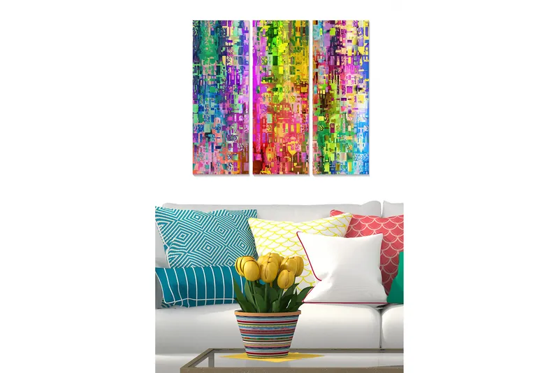 Tavla Colorful 3-pack Flerfärgad - 20x50 cm - Inredning & dekor - Tavlor & konst - Canvastavla