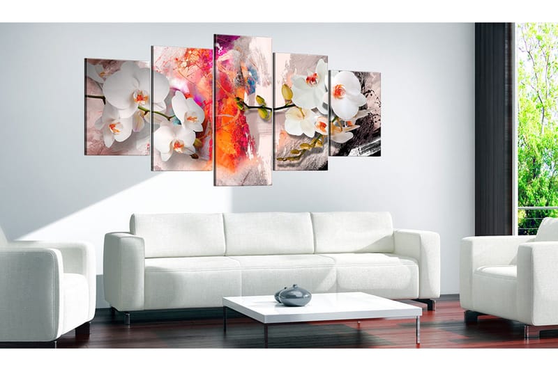 Tavla Colorful Background And Orchids 100x50 - Artgeist sp. z o. o. - Inredning & dekor - Tavlor & konst - Canvastavla