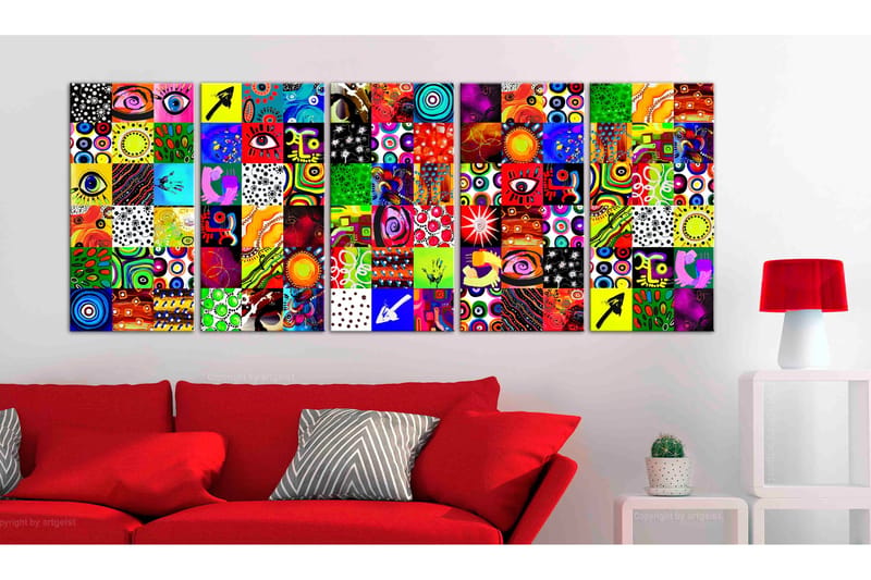 Tavla Colourful Abstraction 225x90 - Artgeist sp. z o. o. - Inredning & dekor - Tavlor & konst - Canvastavla