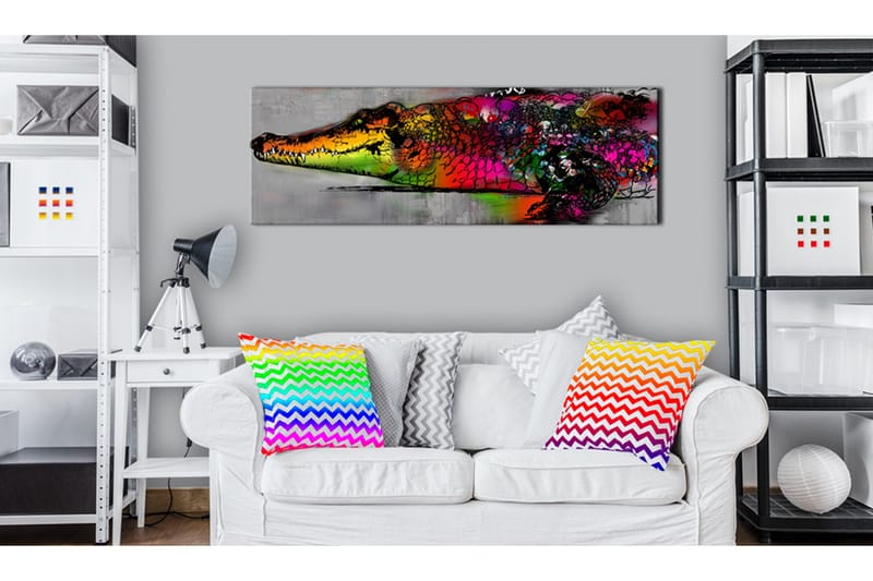 Tavla Colourful Alligator VALUE_MISSING_3 135x45 - Inredning & dekor - Tavlor & konst - Canvastavla