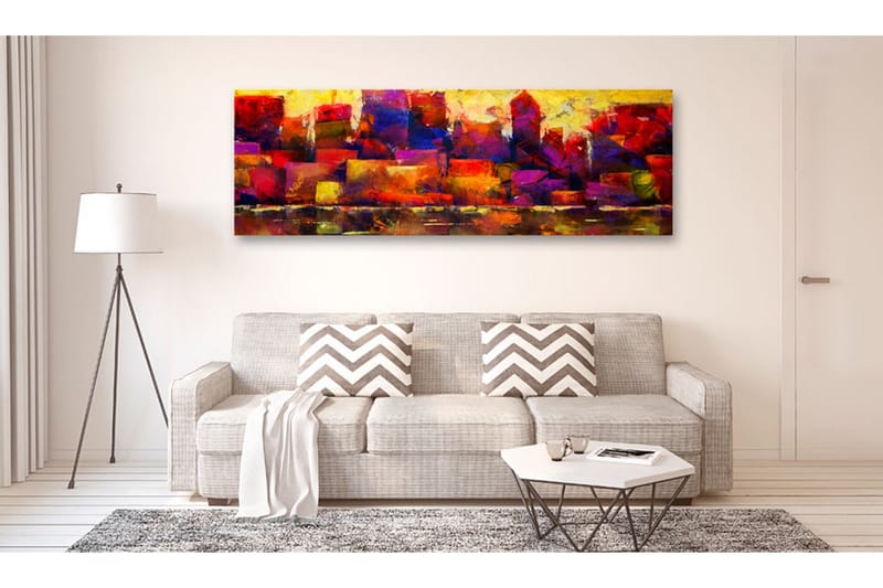 Tavla Colourful City Skyline 120x40 - Artgeist sp. z o. o. - Inredning & dekor - Tavlor & konst - Canvastavla
